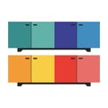Colorful Modern Sideboard Cabinets Vector Illustration Royalty Free Stock Photo