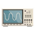 Flat design vector of a modern digital oscilloscope for electronic measurements Royalty Free Stock Photo