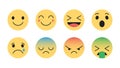 Flat Design Vector Modern Emoticons