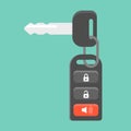 Flat design vector, Remote car key with lock, unlock and alarm b Royalty Free Stock Photo
