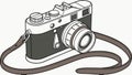 Flat Design Vintage Camera with Strap Vector, vector design Generative AI Royalty Free Stock Photo