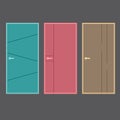 Flat Design Vintage Doors Collection Royalty Free Stock Photo