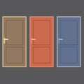 Flat Design Vintage Doors Collection Royalty Free Stock Photo