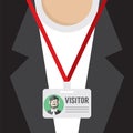 Flat Design Visitor Pass.