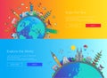 Flat design web page travel banners set Royalty Free Stock Photo