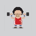 Flat Design Weight Lifter Sportman Lifting Heavyweight Barbell Vector