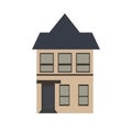 Flat design western house image, old home vector illustration