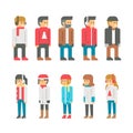 Flat design winter people