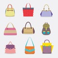 Flat Design Women Bags Set Vector