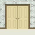 Flat Design Wooden Double Doors
