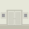 Flat Design Wooden Double Doors