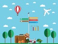 Flat design world landmarks