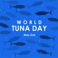 flat design world tuna day poster template