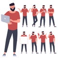 Flat design young man characters