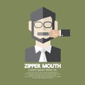Flat Design Zipper Mouth Man