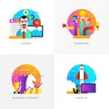 Flat Designed Concepts - Career, Teamwork, Business strategy and Royalty Free Stock Photo