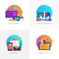 Flat Designed Concepts - Graphic design, Web development, Brandi Royalty Free Stock Photo