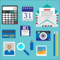 Flat designed office icons set Royalty Free Stock Photo