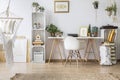 Flat with desk and chair Royalty Free Stock Photo