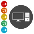 Flat desktop computer icon set Royalty Free Stock Photo