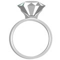 Flat Diamond Engagement Ring