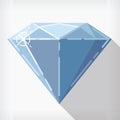 Flat Diamond Gemstone Design Cartoon Style Isolated Drawing