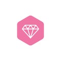 Flat diamond icon inside Hexagon. Website Asset library Royalty Free Stock Photo