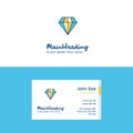 Flat Diamond Logo and Visiting Card Template. Busienss Concept Logo Design