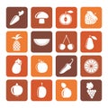 Flat Different kinds of fruits and Vegetable icons