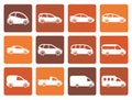 Flat different types of cars icons