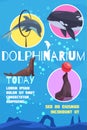 Flat Dolphinarium Announcement Poster