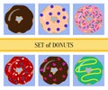 Flat donuts set