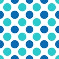 Flat dotted seamless vector pattern in blue and turquoise colors Royalty Free Stock Photo