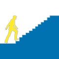 Flat drawing art Businessman climbs stairs concept Royalty Free Stock Photo