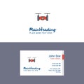 Flat Drone camera Logo and Visiting Card Template. Busienss Concept Logo Design