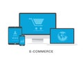 Flat e-commerce business illustration concept