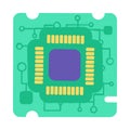 Flat E Waste Broken Electronic Microprocessor Icon
