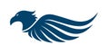 Flat eagle head with wings vector icon design Royalty Free Stock Photo