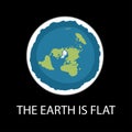 Flat earth . Ancient belief in plane globe in form of disk.