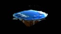 Flat earth with nature landscape, ancient belief in plane globe in form of disk, 3d rendering