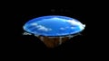 Flat earth with nature landscape, ancient belief in plane globe in form of disk, 3d rendering