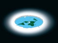 Flat Earth surrounded by Antarctica. Illustration. Royalty Free Stock Photo