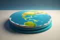 Flat Earth theory, conceptual illustration. Generative AI Royalty Free Stock Photo