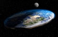 Flat Earth Theory 3D Illustration Royalty Free Stock Photo