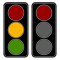 Flat easy-to-edit traffic lamp / traffic light graphics