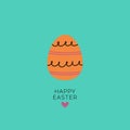 Flat Eatser egg. Greeting card for Happy Easter. Trendy minimalistic holiday vector illustrations. Website decoration