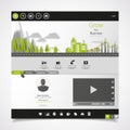 Flat eco city on Flat Website Template Design Royalty Free Stock Photo