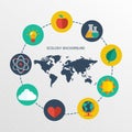 Flat ecology infographic background Royalty Free Stock Photo