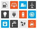 Flat Ecology, power and energy icons Royalty Free Stock Photo