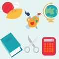 Flat Education Icons Royalty Free Stock Photo